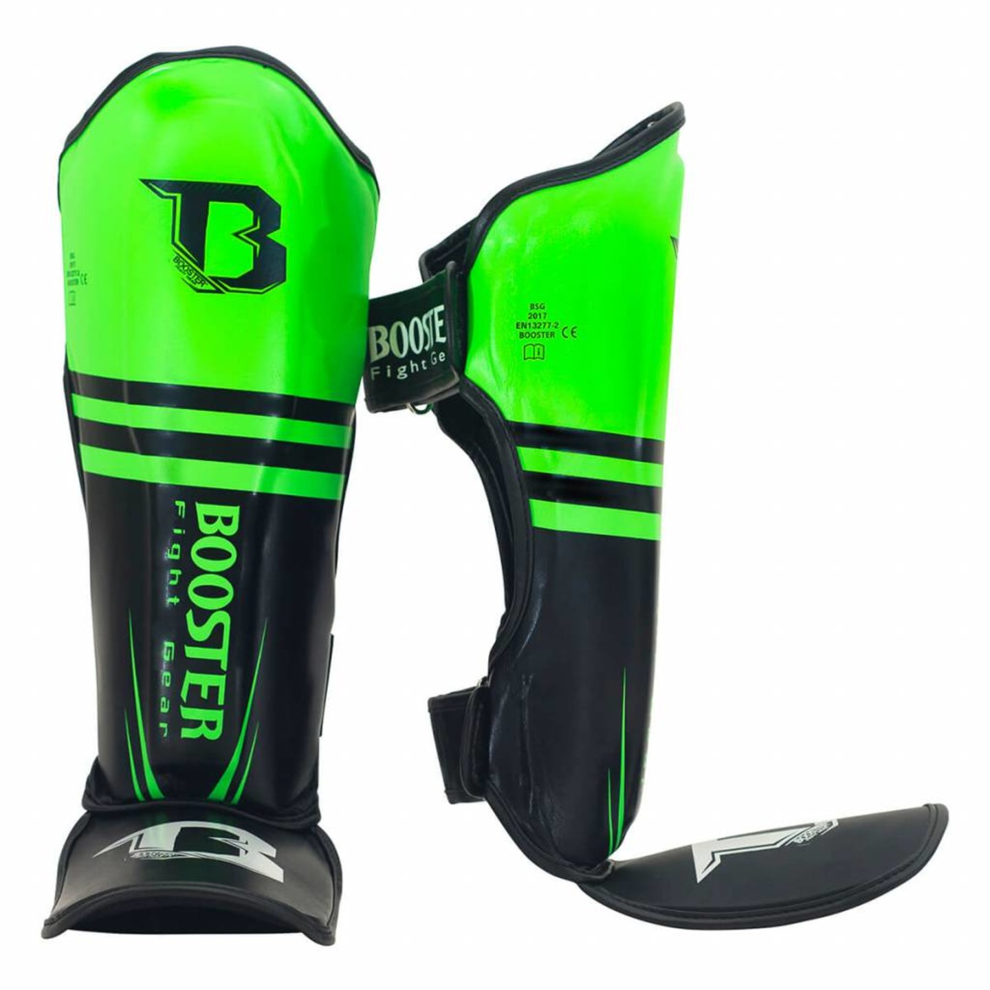 Booster Kickboxing Shin Guards Pro Siam 3 Black Green FIGHTWEAR SHOP