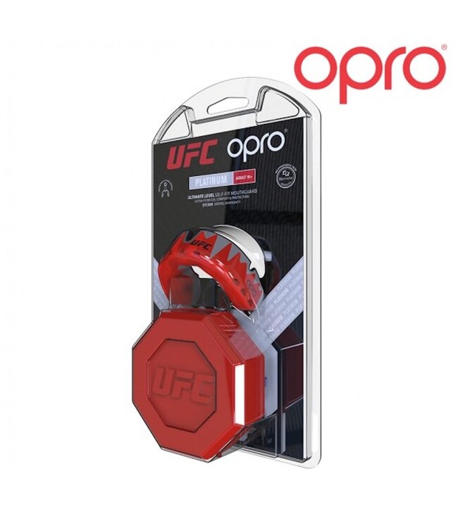 OPRO Platinum Mouthguard Red Metal Black Mouth Protection