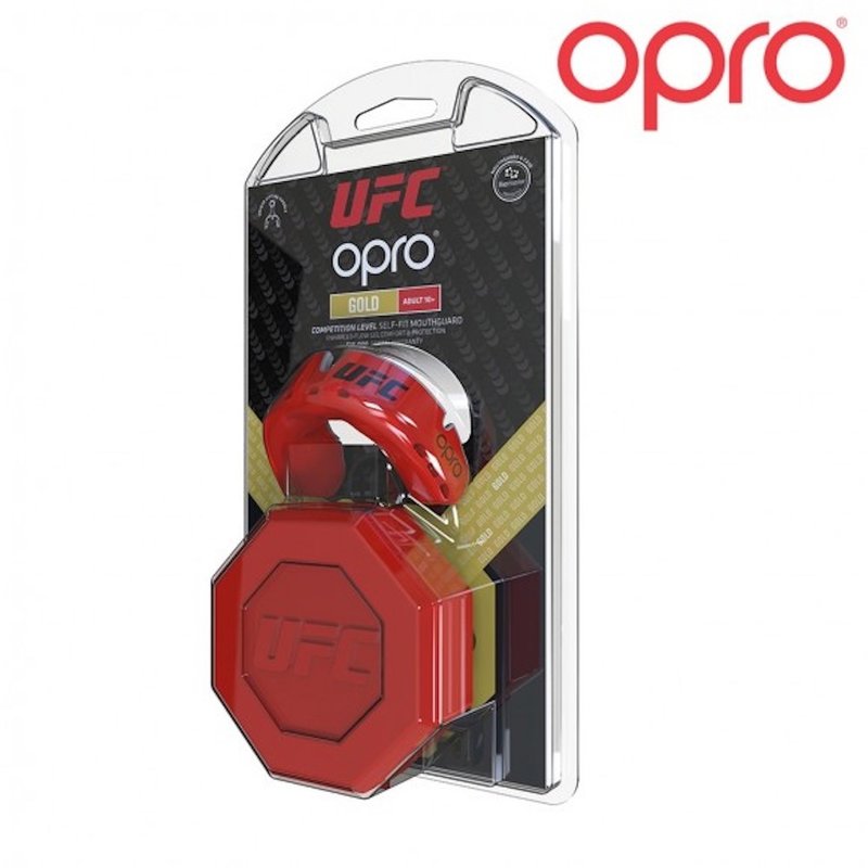 UFC OPRO Gold Mundschutz Rot Metall Silber Erwachsener