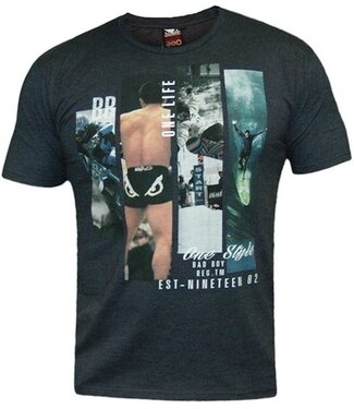 Bad Boy Bad Boy Heritage MMA T Shirts Heather Navy