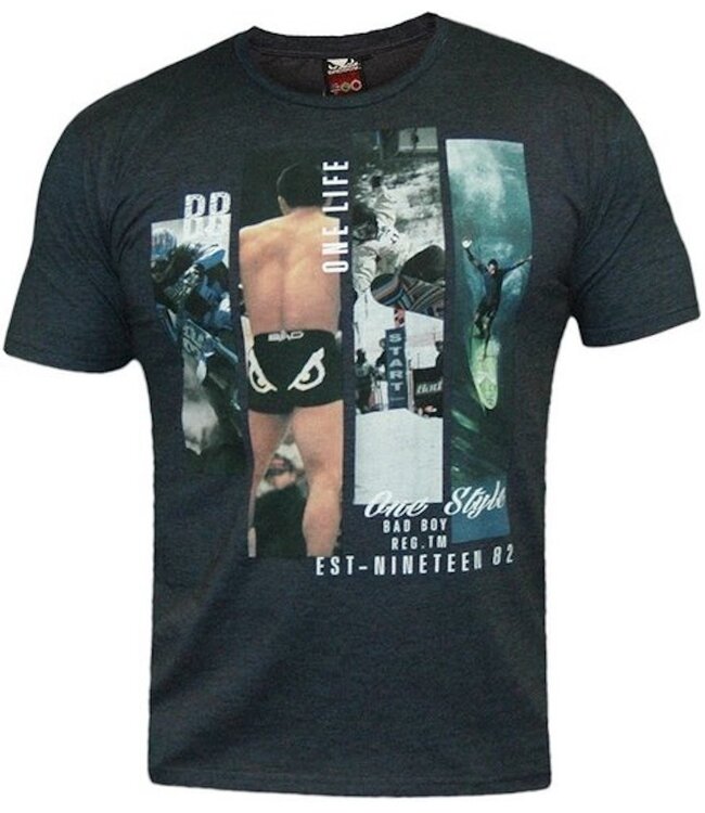 Bad Boy Heritage MMA T-Shirts Heather Navy