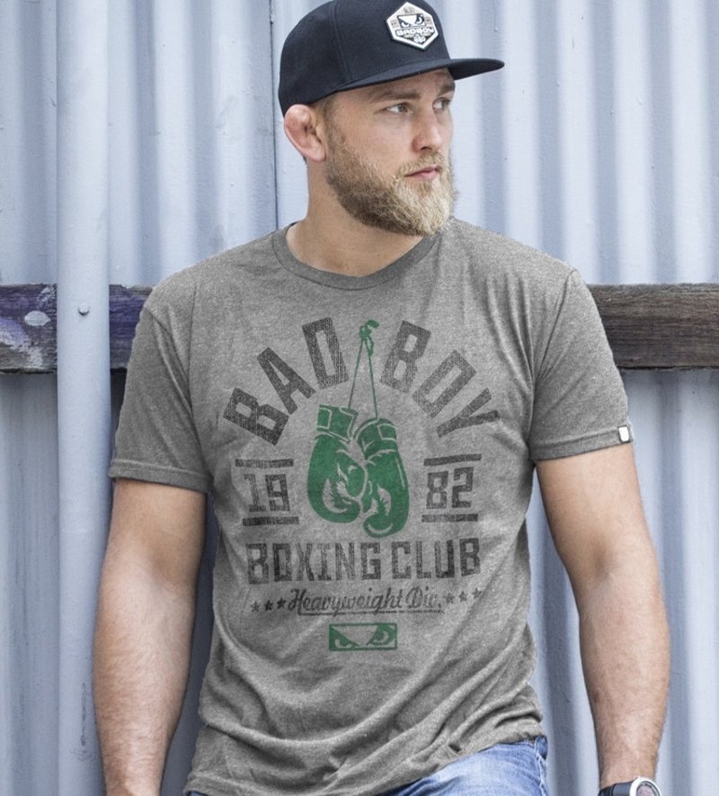 Bad Boy Bad Boy Boxing Club T Shirt Grey Green Limited Edition