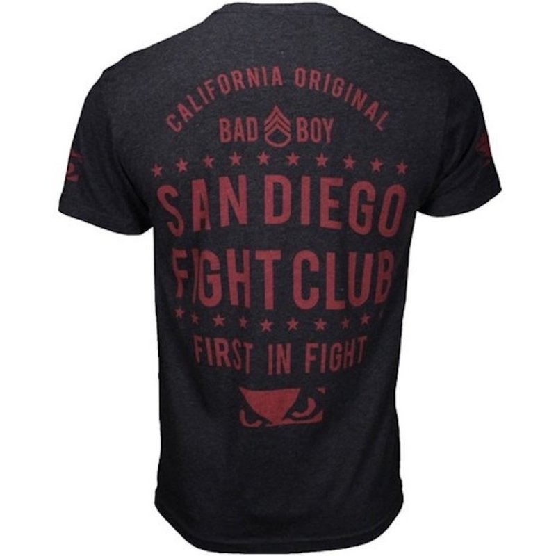 Bad Boy Bad Boy San Diego Fight Club T Shirt Donkergrijs Rood