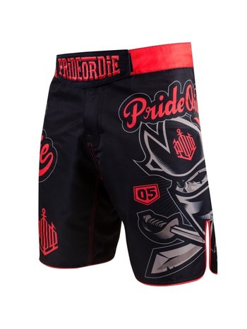 Pride or Die PRIDEorDIE Fightshorts No Rules Zwart Rood