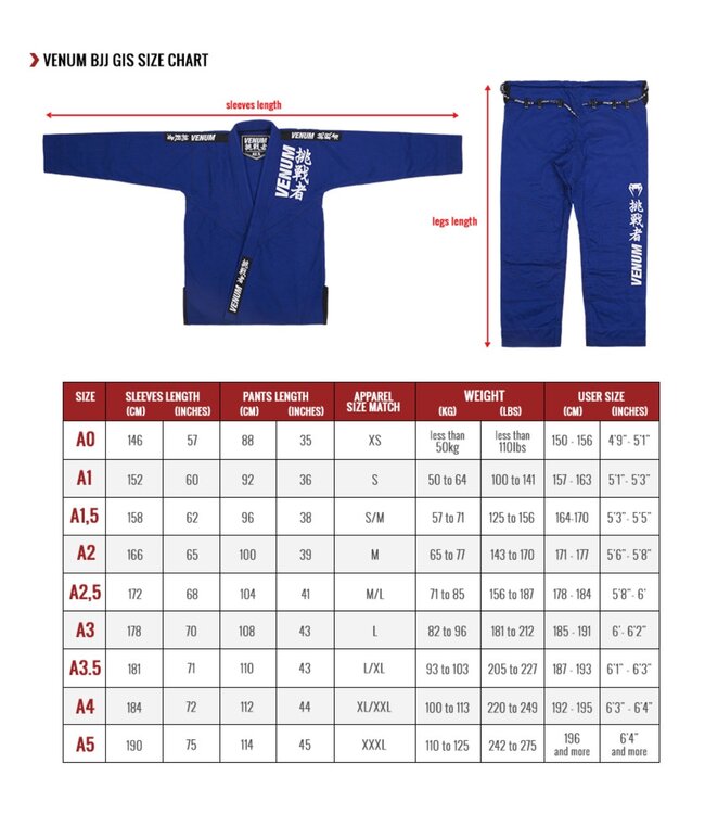 Venum BJJ GI Kimono Competitor Single Weave Weiss