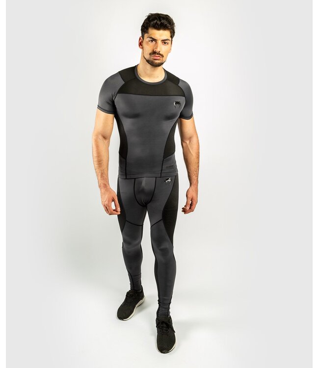 Venum Rash Guard G-Fit K/A Kompressions Shirt Grau Schwarz