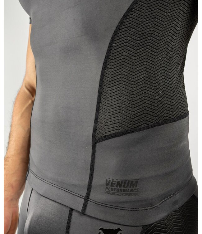 Venum Rash Guard G-Fit K/A Kompressions Shirt Grau Schwarz
