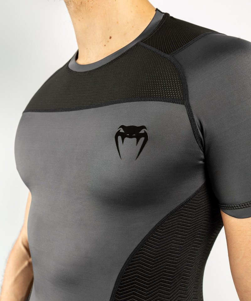 Venum Venum Rash Guard G-Fit K/A Kompressions Shirt Grau Schwarz