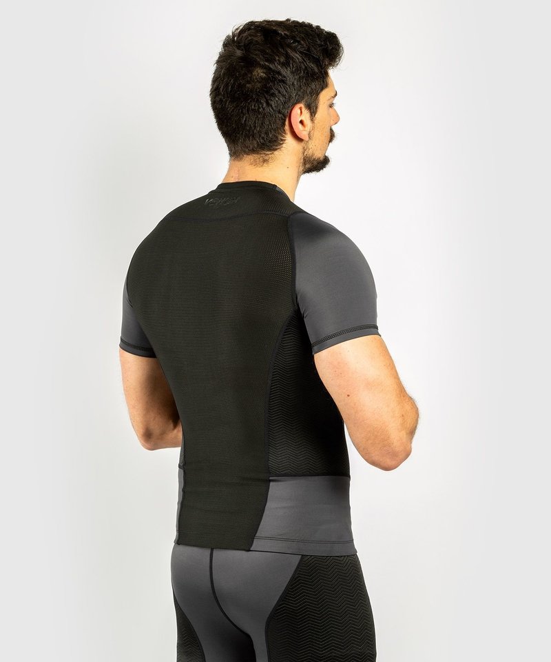 Venum Venum Rash Guard G-Fit S/S Compression Shirt Grey Black