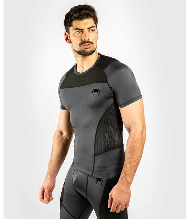 Venum Venum Rashguard G-Fit S/S Compressie Shirt Grijs Zwart