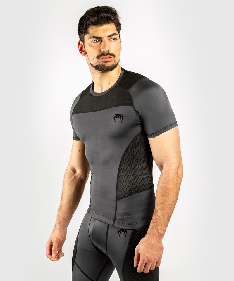 Venum Venum Rash Guard G-Fit K/A Kompressions Shirt Grau Schwarz