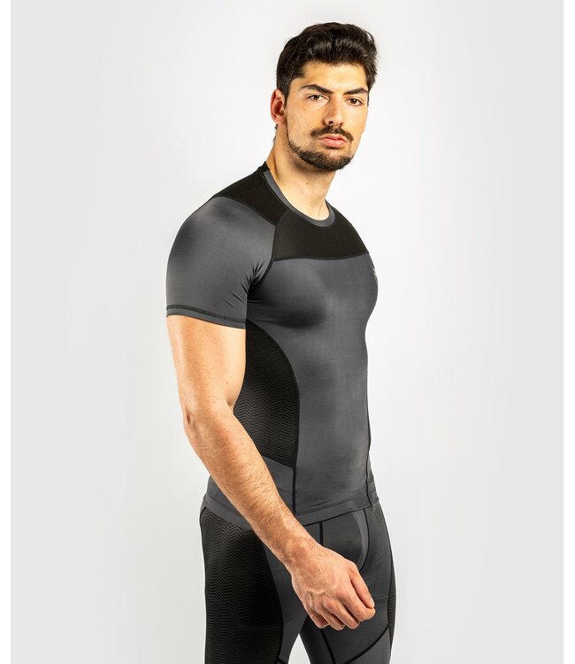Venum Venum Rashguard G-Fit S/S Compressie Shirt Grijs Zwart