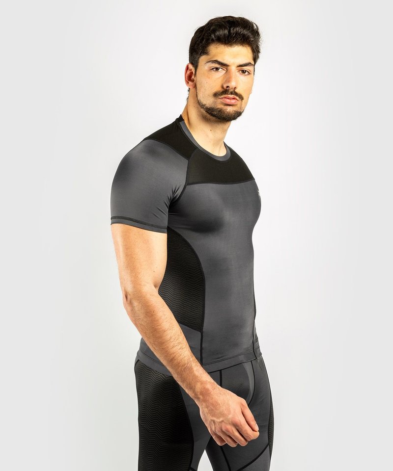 Venum Venum Rash Guard G-Fit K/A Kompressions Shirt Grau Schwarz