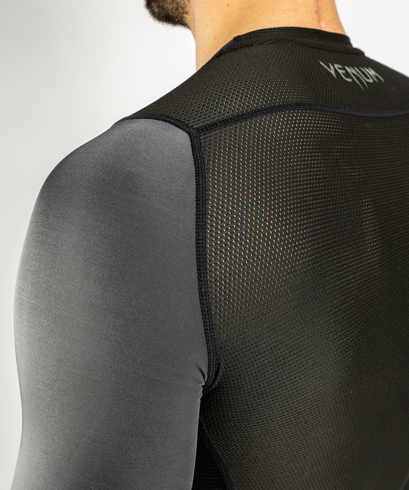 Venum Venum Rash Guard Compression Shirt G-Fit L/S Grau Schwarz