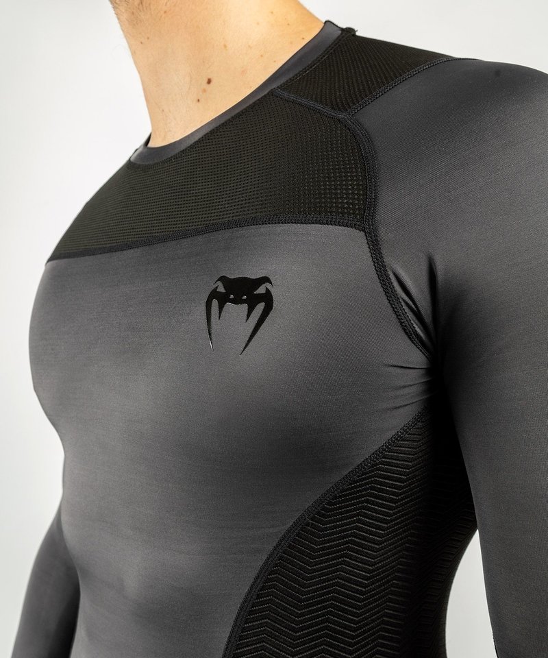 Venum Venum Rash Guard Kompressions Shirt G-Fit L/A Grau Schwarz