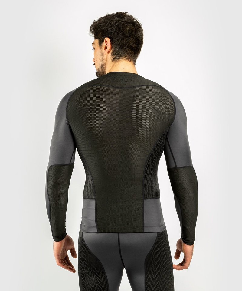 Venum Venum Rash Guard Compression Shirt G-Fit L/S Grau Schwarz