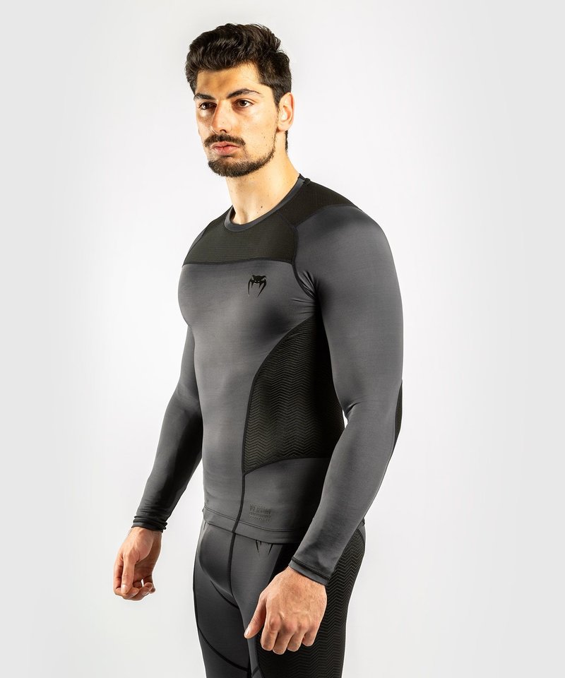 Venum Venum Rash Guard Kompressions Shirt G-Fit L/A Grau Schwarz