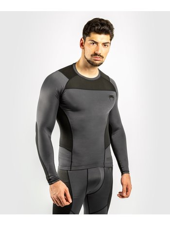 Venum Venum Rash Guard Compression Shirt G-Fit L/S Grau Schwarz