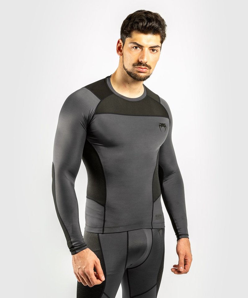 Venum Venum Rash Guard Compression Shirt G-Fit L/S Grau Schwarz