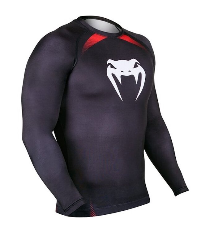 Venum Rash Guard NOGI IBJJF Approved L/S Zwart Rood