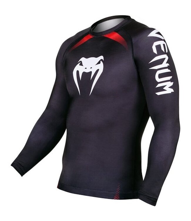 Venum Venum Rashguard NOGI IBJJF Approved L/S Schwarz Rot