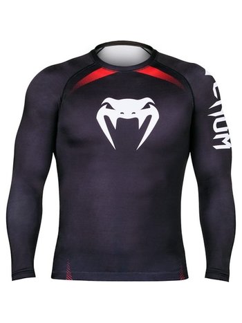 Venum Venum Rash Guard NOGI IBJJF Approved L/S Zwart Rood