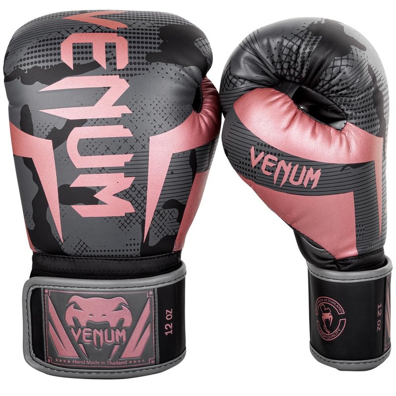 Venum Elite Boxing Gloves Camo Black Pink Gold - FIGHTWEAR SHOP EUROPE