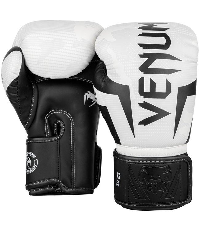 Venum Elite Boxing Gloves – Camo White/Black | For Boxing, Kickboxing & Muay Thai