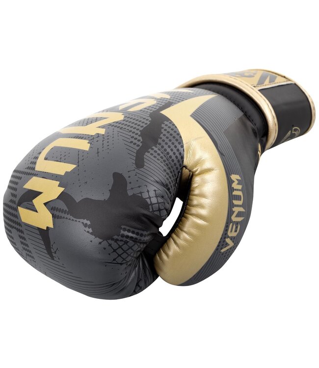 Venum Boxing Gloves Elite Dark Camo Gold