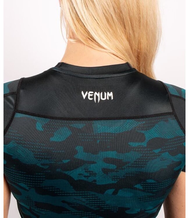 Venum Defender Rash Guard S/S Dames Zwart Groen
