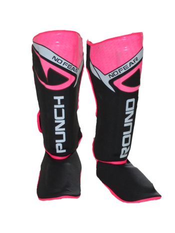 PunchR™  Punch Round NoFear Kickboxing Shin Guards Black Pink