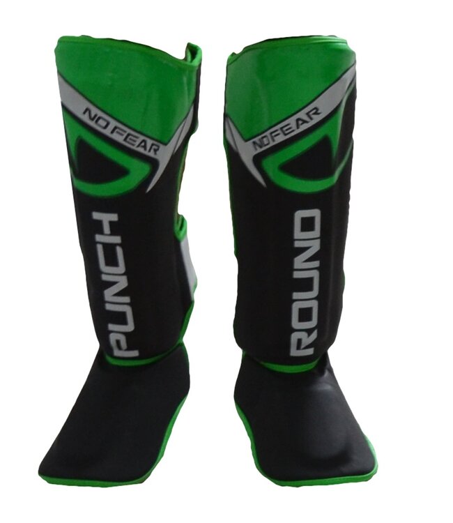 PunchR™  Punch Round NoFear Kickboxing Schienbeinschoner Schwarz Grün