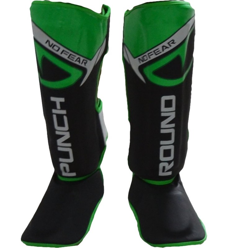 PunchR™  Punch Round NoFear Kickboks Scheenbeschermers Zwart Groen