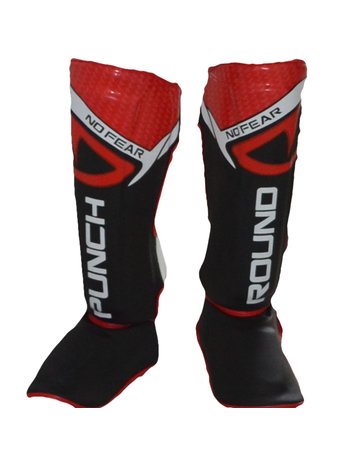 PunchR™  Punch Round NoFear Kickboks Scheenbeschermers Zwart Rood