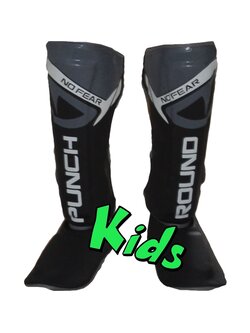 PunchR™  Punch Round Kids NoFear Kickboks Scheenbeschermers Zwart Grijs