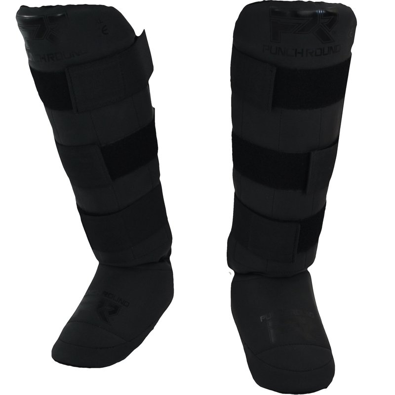 PunchR™  Punch Round Kickboxing Shin Guards Experience Dull Black