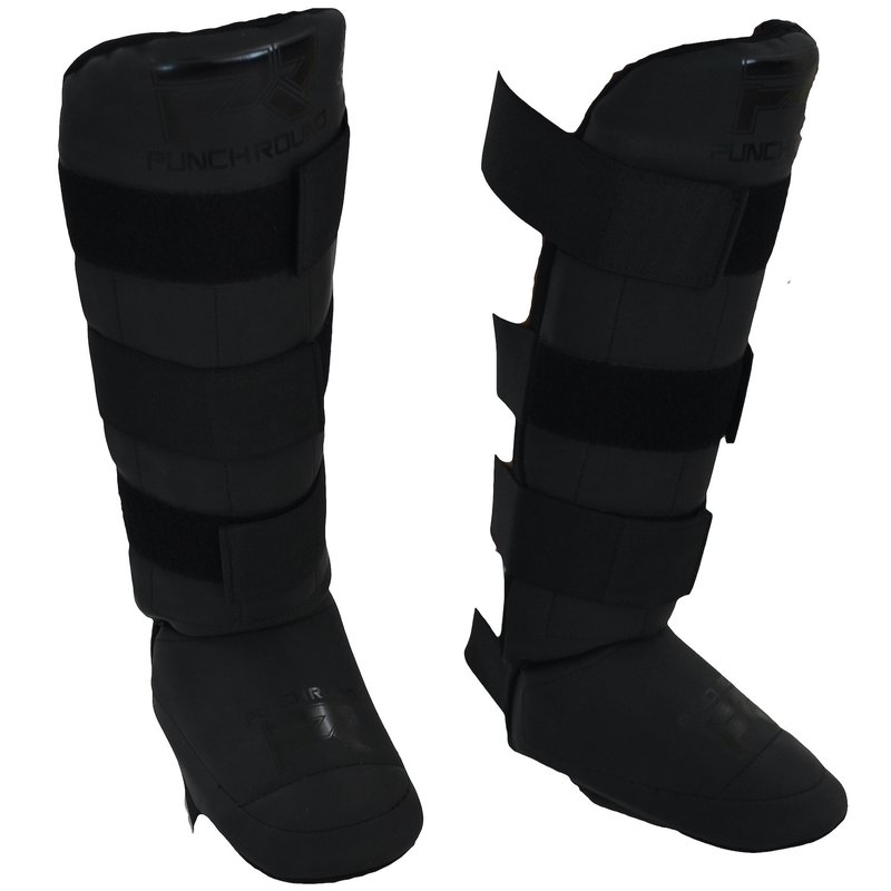 PunchR™  Punch Round Kickboxing Shin Guards Experience Dull Black