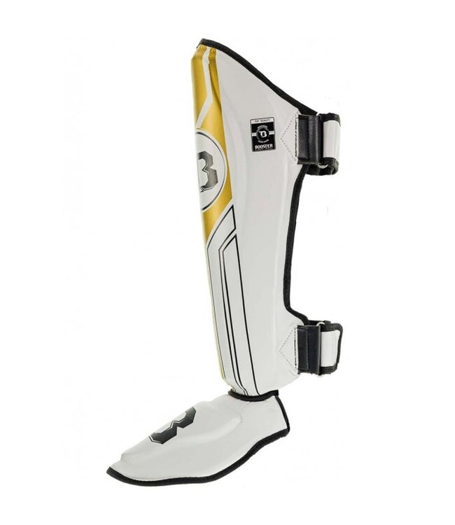Booster Schienbeinschützer Kickboxen Pro Range BSG V 9 Weiss Gold