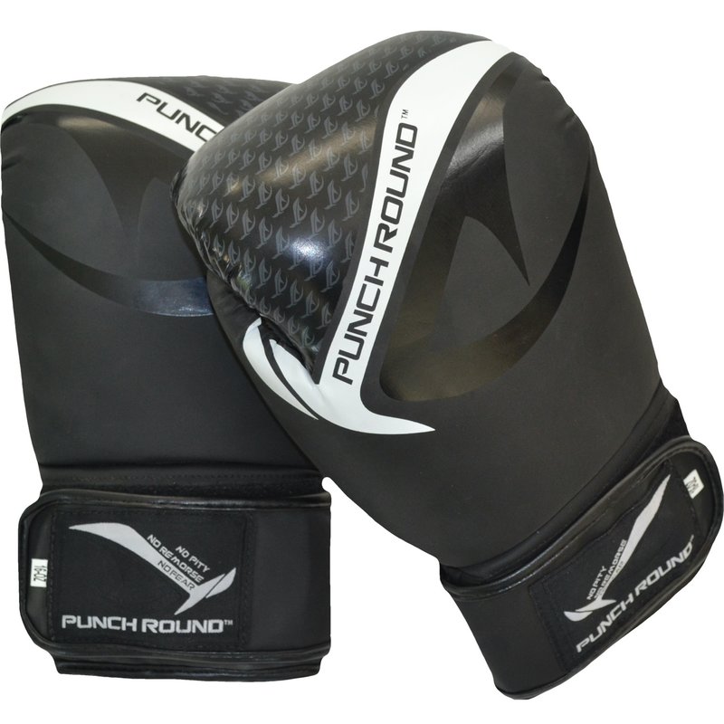 PunchR™  Punch Round No-Fear Boxing Gloves Black White