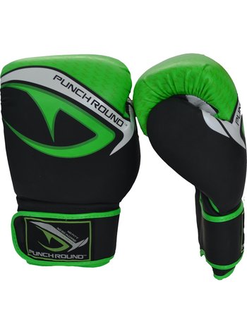 PunchR™  Punch Round No-Fear Boxing Gloves Black Neo Green
