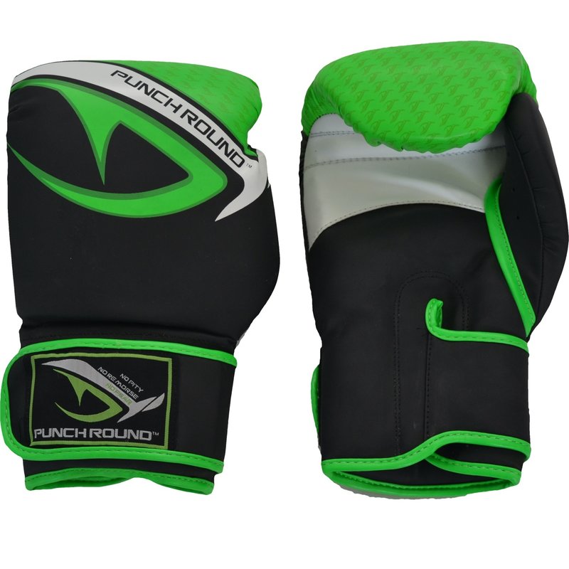 PunchR™  Punch Round No-Fear Boxing Gloves Black Neo Green