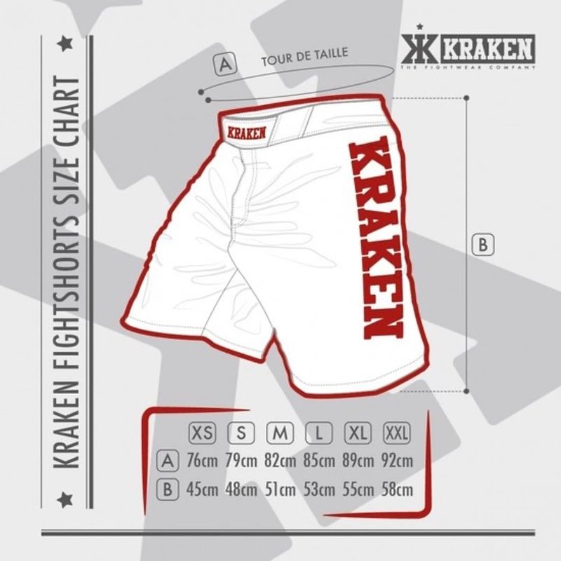 Kraken Fightwear Krakenwear Fight Shorts SFX SERIE The M4ask Schwarz Grau