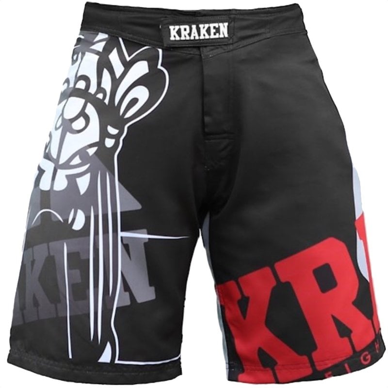 Kraken Fightwear Krakenwear Fight Shorts SFX SERIE The M4ask Schwarz Grau