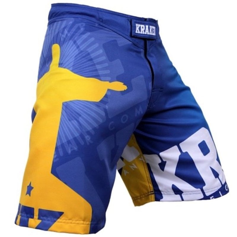 Kraken Fightwear Krakenwear Fight Shorts SFX SERIES Wanna Get Free Blue