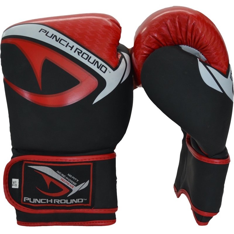 PunchR™  Punch Round No-Fear Boxhandschuhe Kinder Schwarz Rot