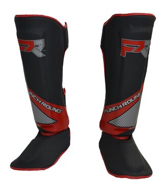 PunchR™  Punch Round Evoke Kickboxing Schienbeinschoner Schwarz Rot