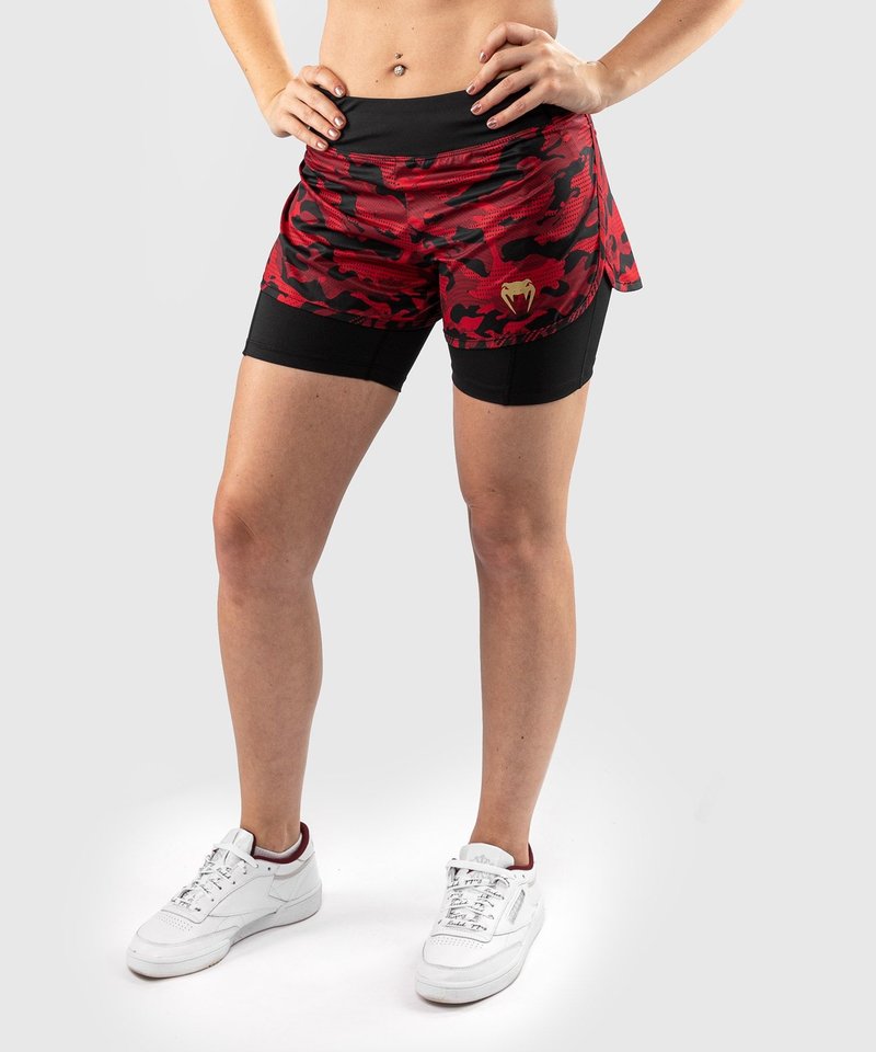 Venum Venum Defender 2.0 Hybrid Compression Shorts Dames Zwart Rood