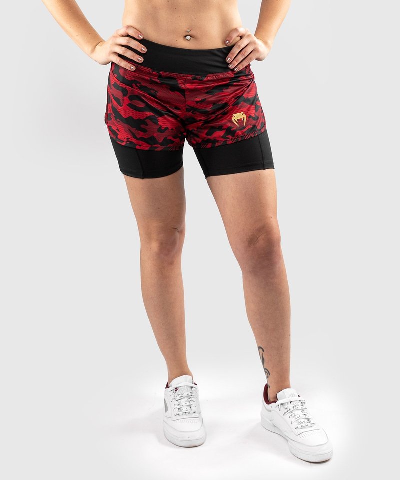 Venum Venum Defender 2.0 Hybrid Compression Shorts Women Black Red