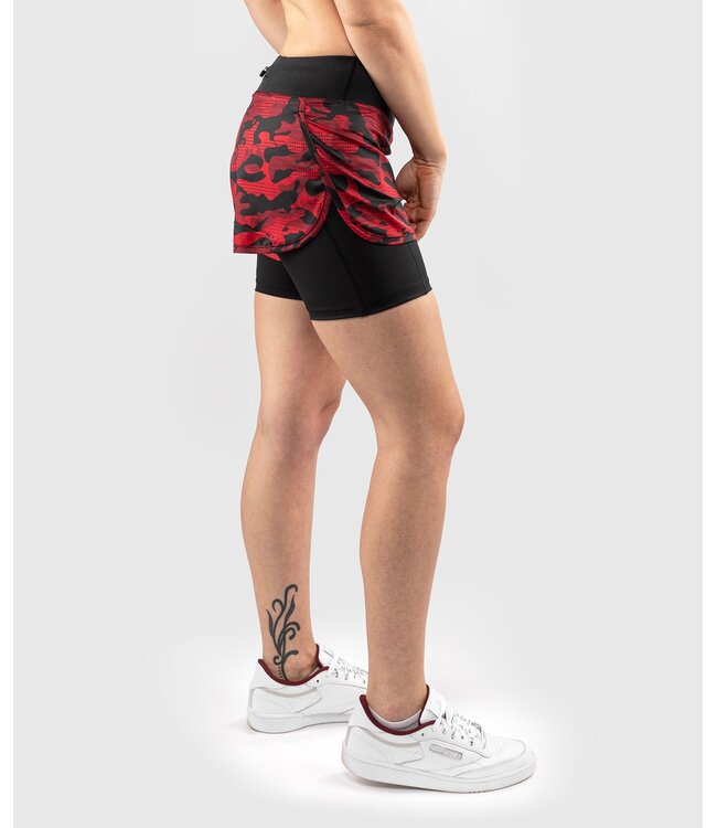 Venum Defender 2.0 Hybrid Kompressionsshorts Frauen Schwarz Rot
