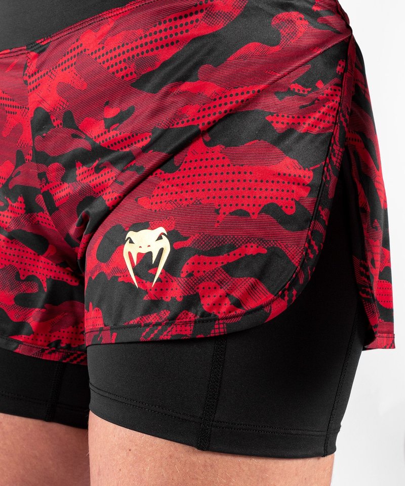 Venum Defender Hybrid Compression Short Black Red - FIGHTWEAR SHOP EUROPE